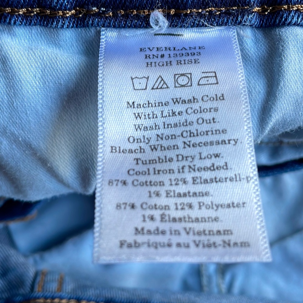 Everlane High Rise Raw Hem Jeans 27 tall - Picture 3 of 6
